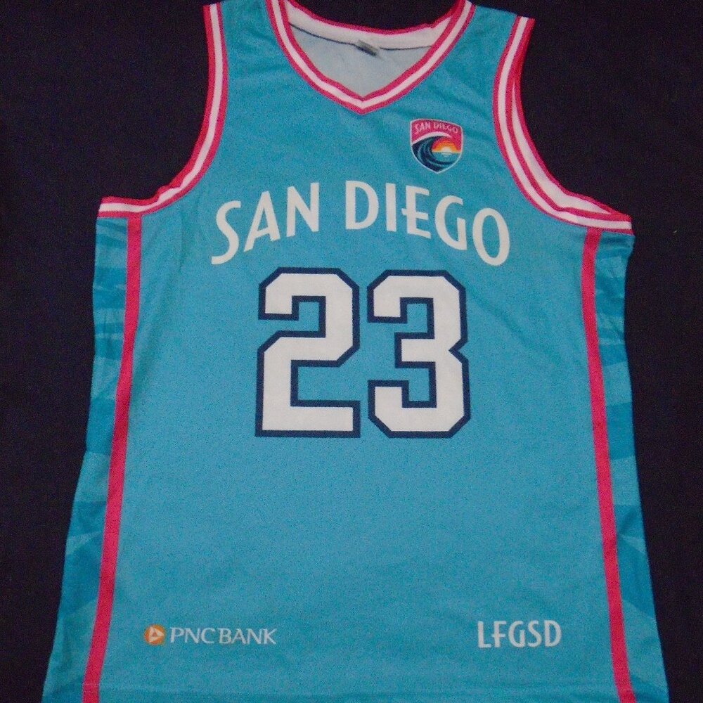 San Diego Wave NWSL FC Soccer Basketball Style Jersey PNC Bank SGA Youth Large